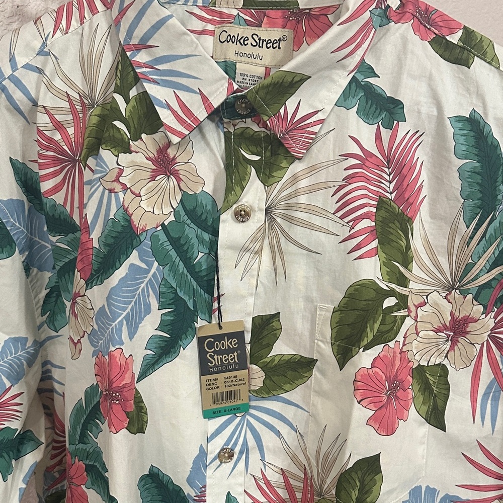 Men's Floral Hawaiian Shirt - Multicolor